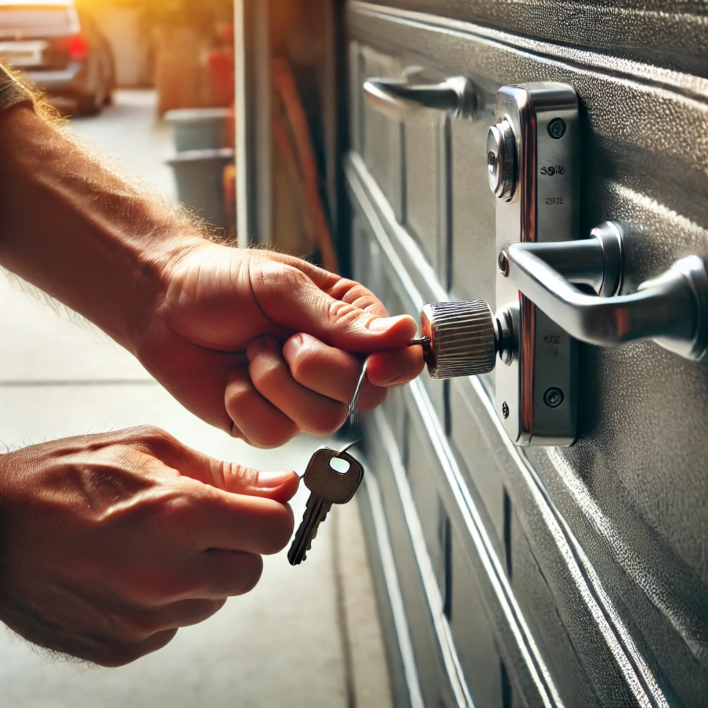 how to manually lock garage door