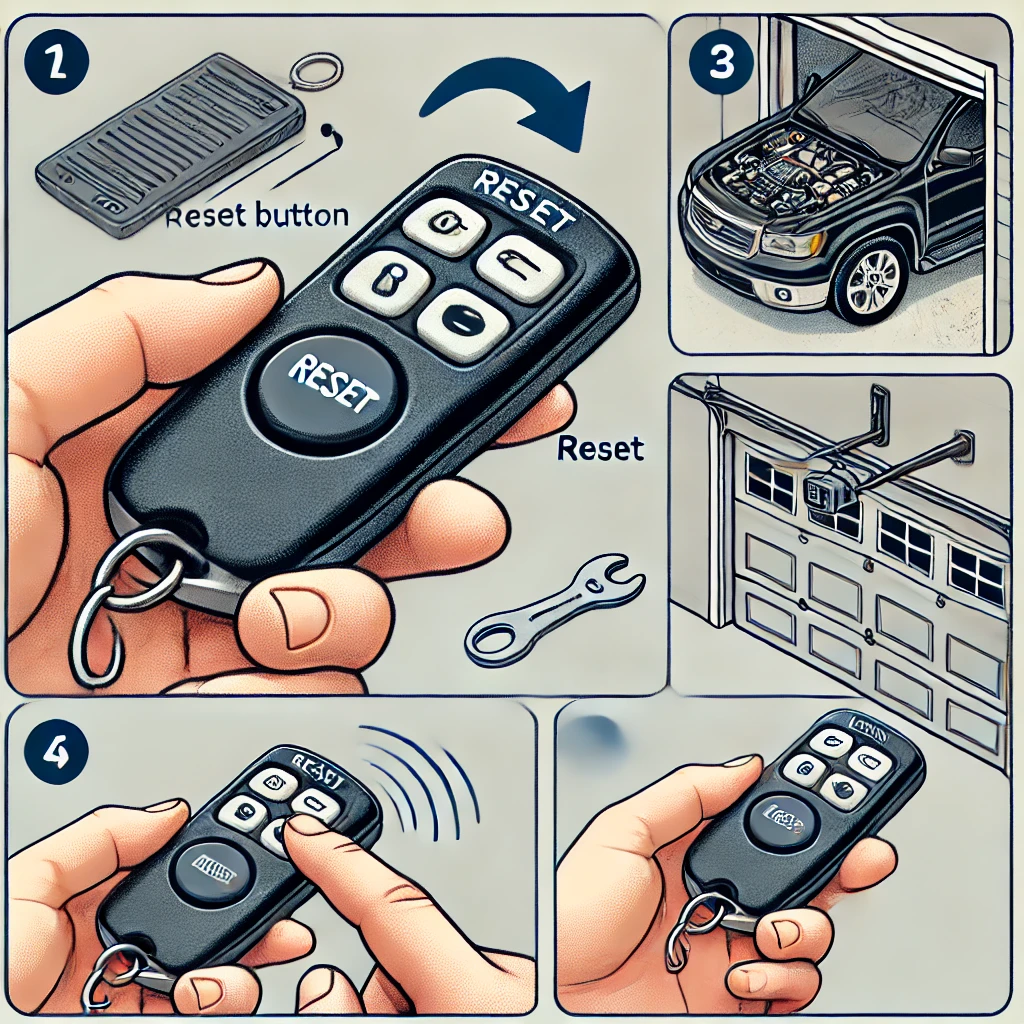 how to reset garage door remote