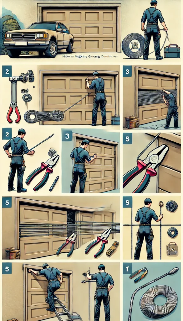 how to replace garage door cables