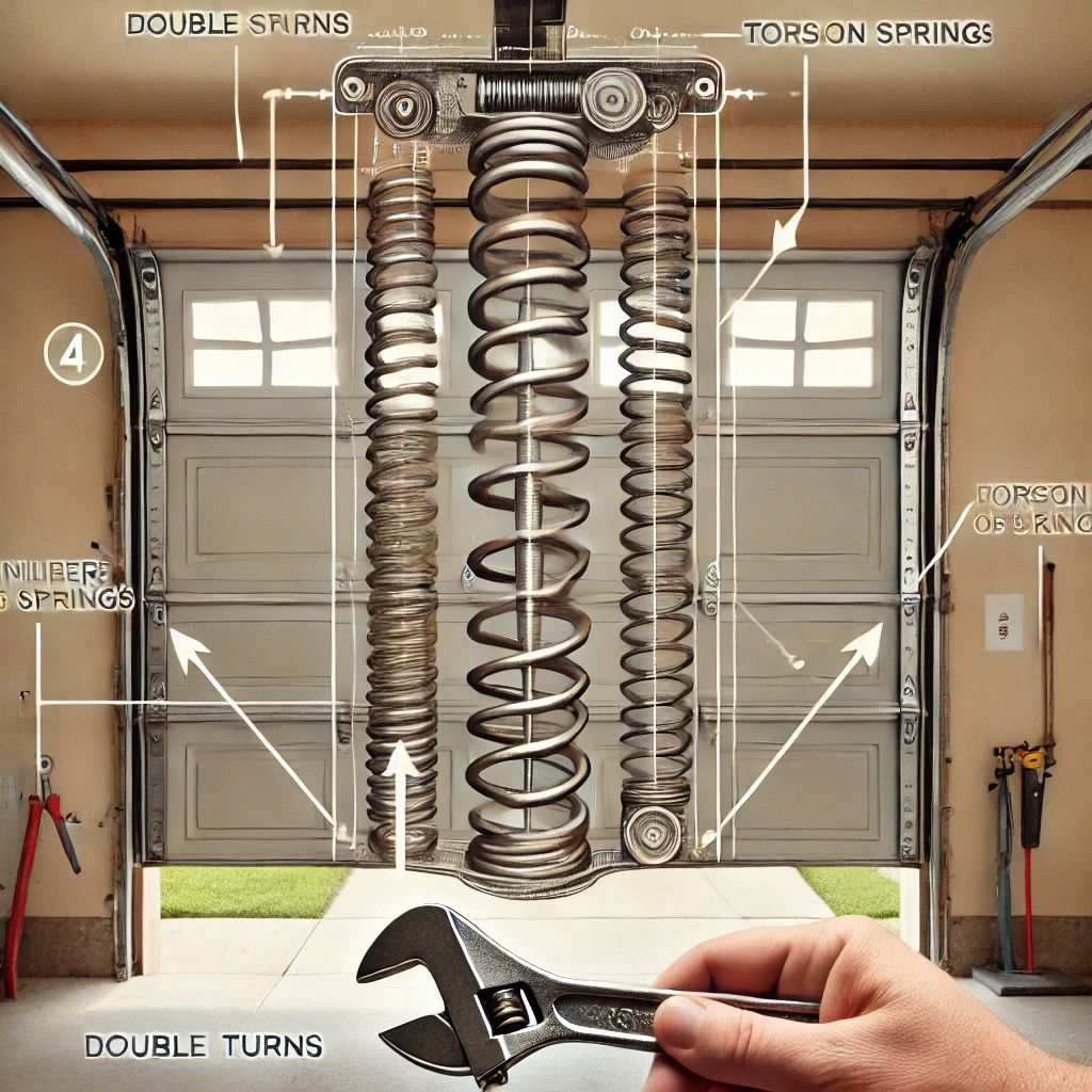 how many turns on a double spring garage door